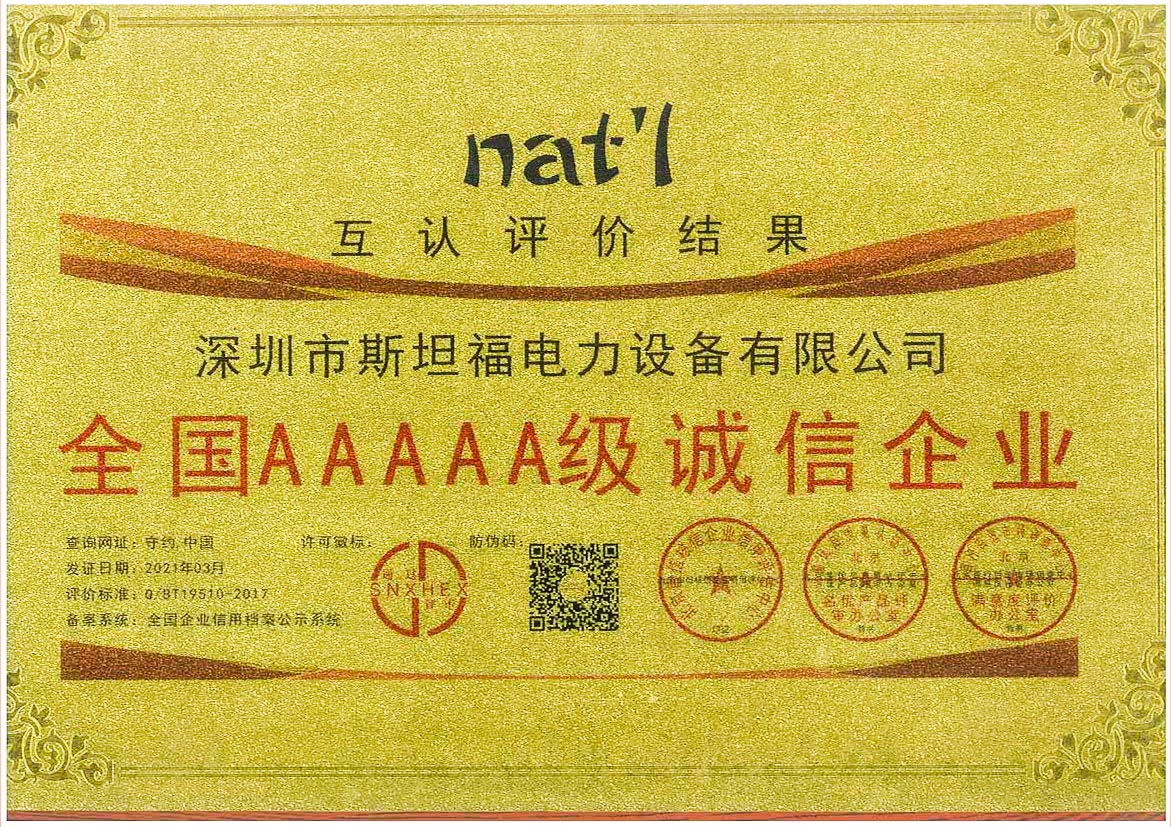 全國5A級誠信企業(yè)